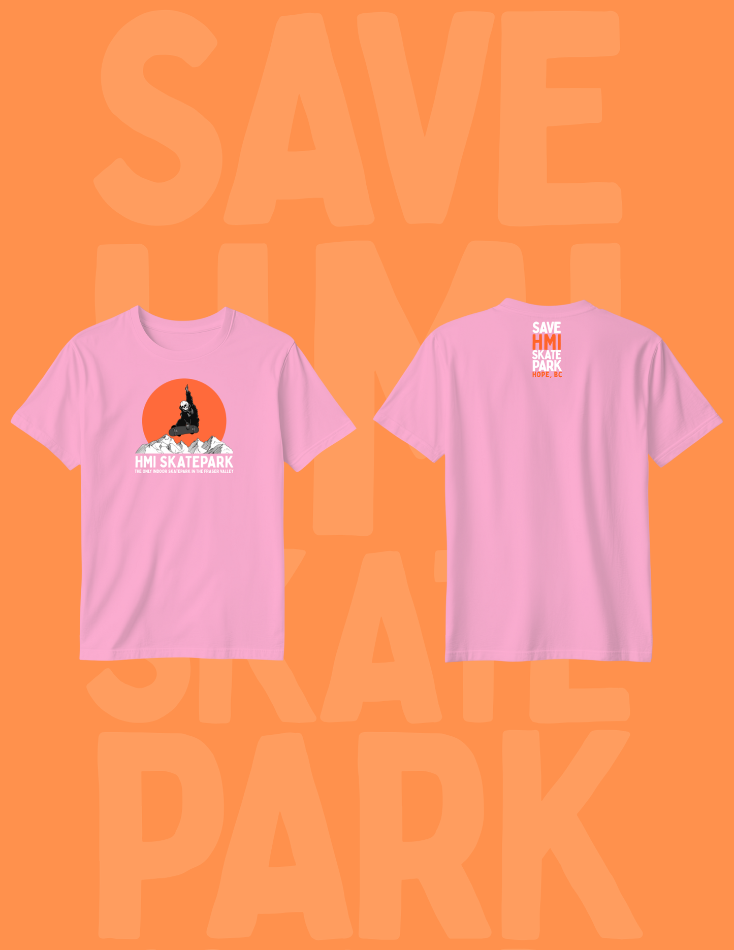 SAVE HMI SKATE PARK FUNDRAISER TSHIRTS - FULL MURAL LOGO