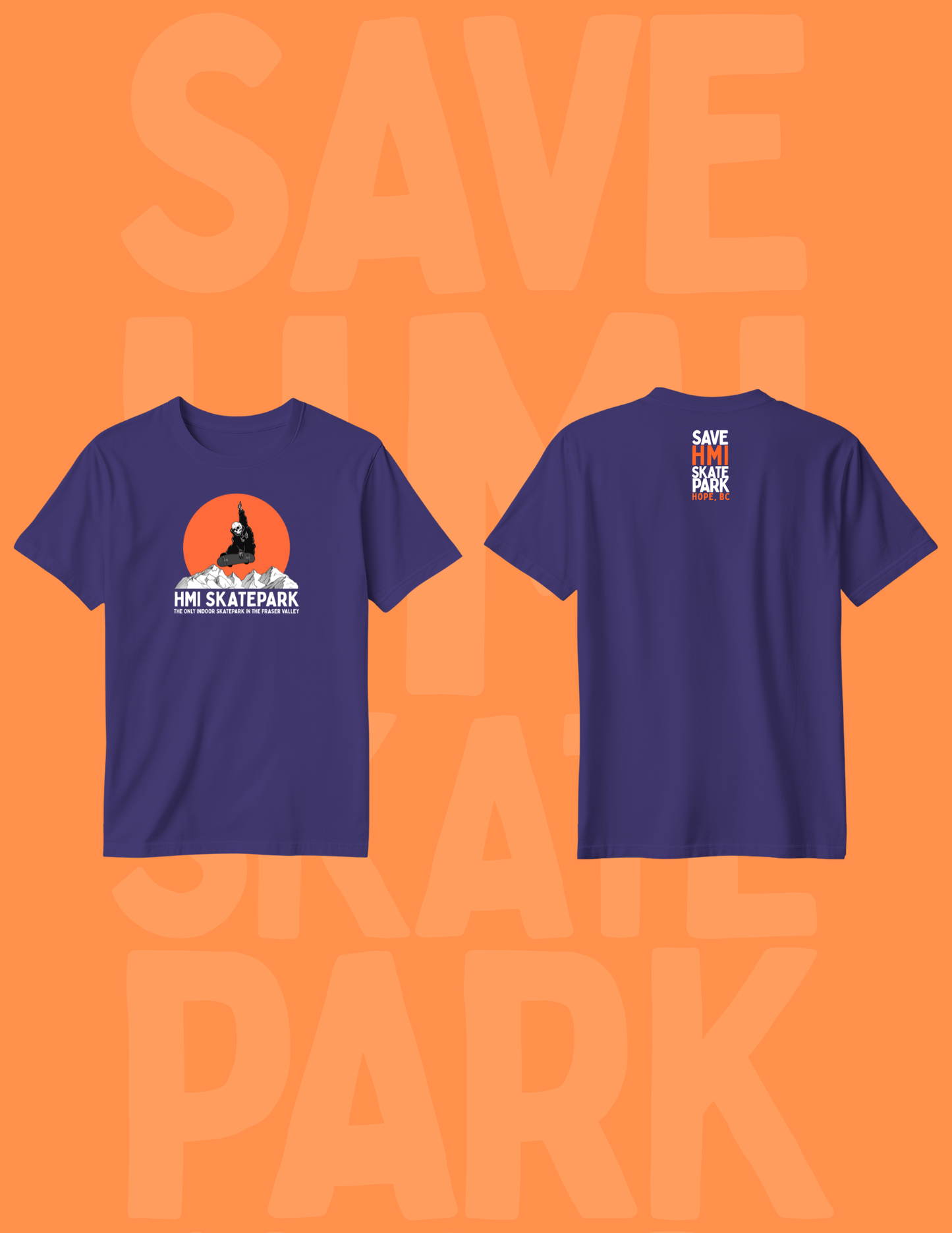 SAVE HMI SKATE PARK FUNDRAISER TSHIRTS - FULL MURAL LOGO