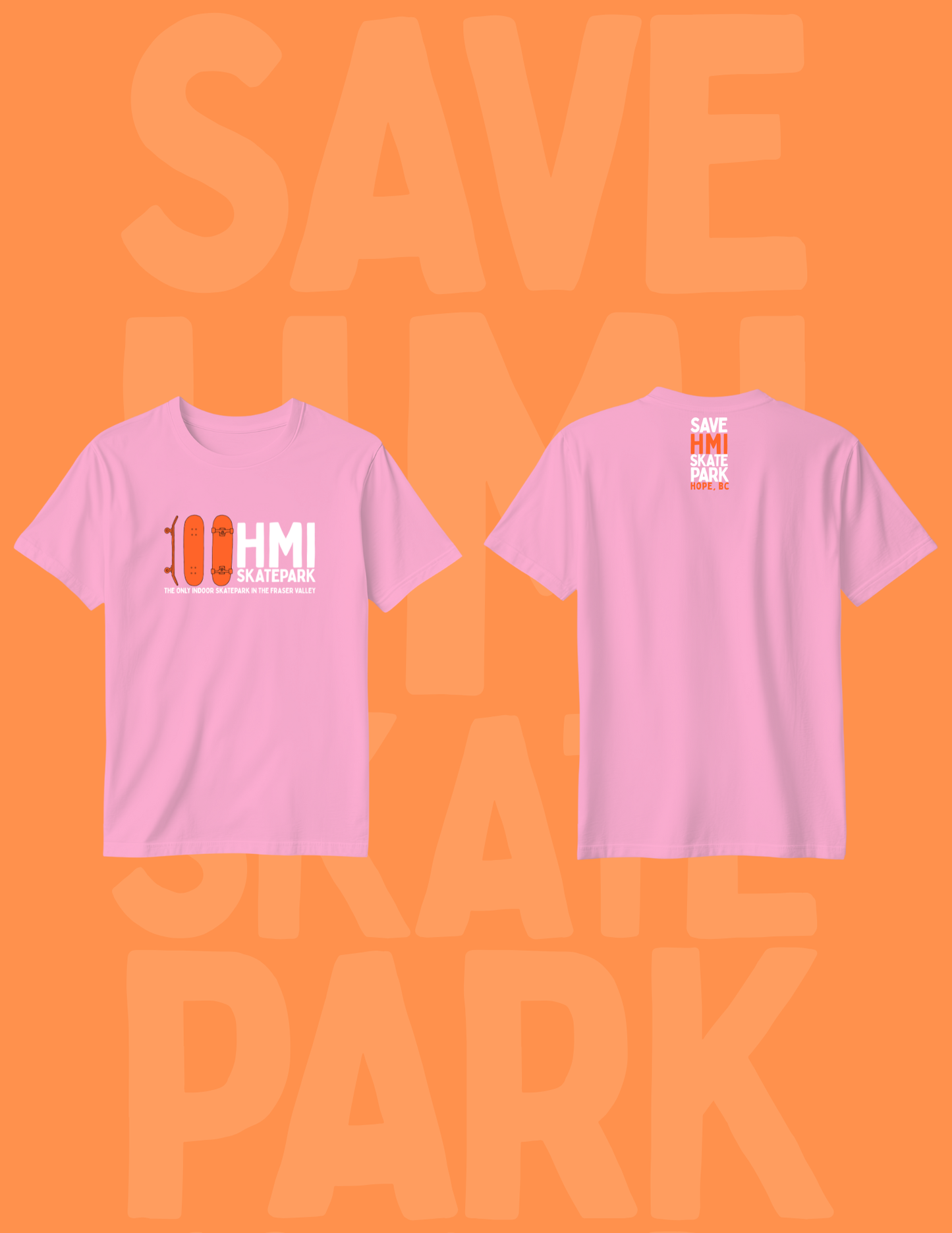 SAVE HMI SKATE PARK FUNDRAISER TSHIRTS - 3 BOARD LOGO