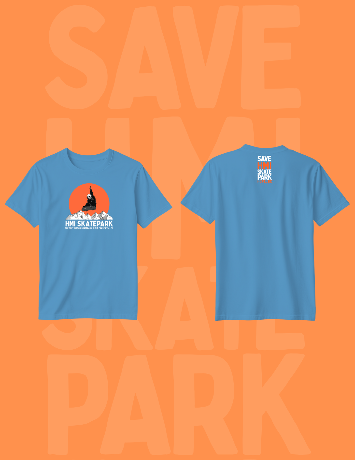 SAVE HMI SKATE PARK FUNDRAISER TSHIRTS - FULL MURAL LOGO